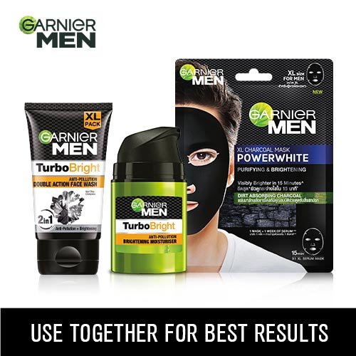 Garnier Men Turbo Bright Anti-Pollution Double Action Face Wash 150g